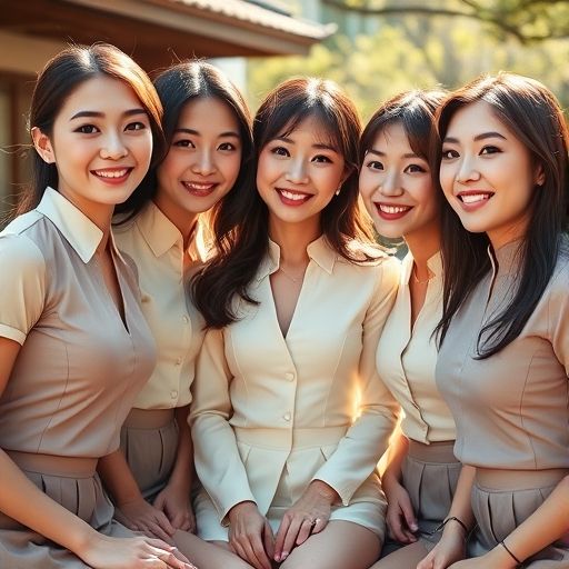 茶友们在茶肆合影，笑容满满