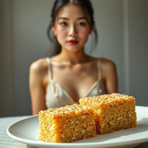 精致的小份芝麻糕点心