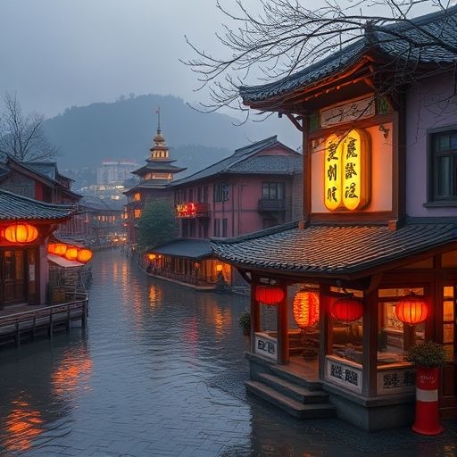 夜晚茶肆的迷人氛围