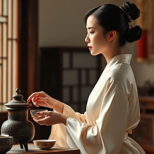 茶艺师的专注瞬间