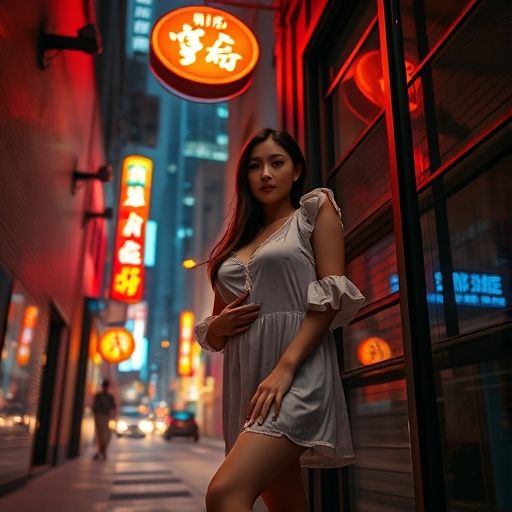 广州夜色下的神秘巷口