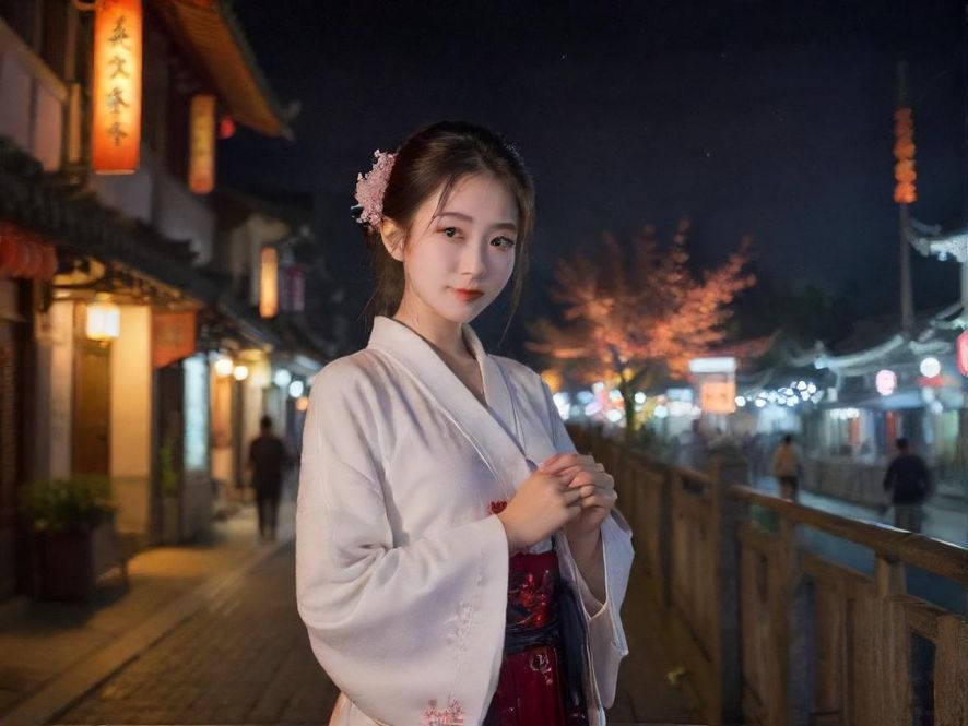 繁华都市夜景，霓虹灯闪烁，暗示着丰富的夜生活。