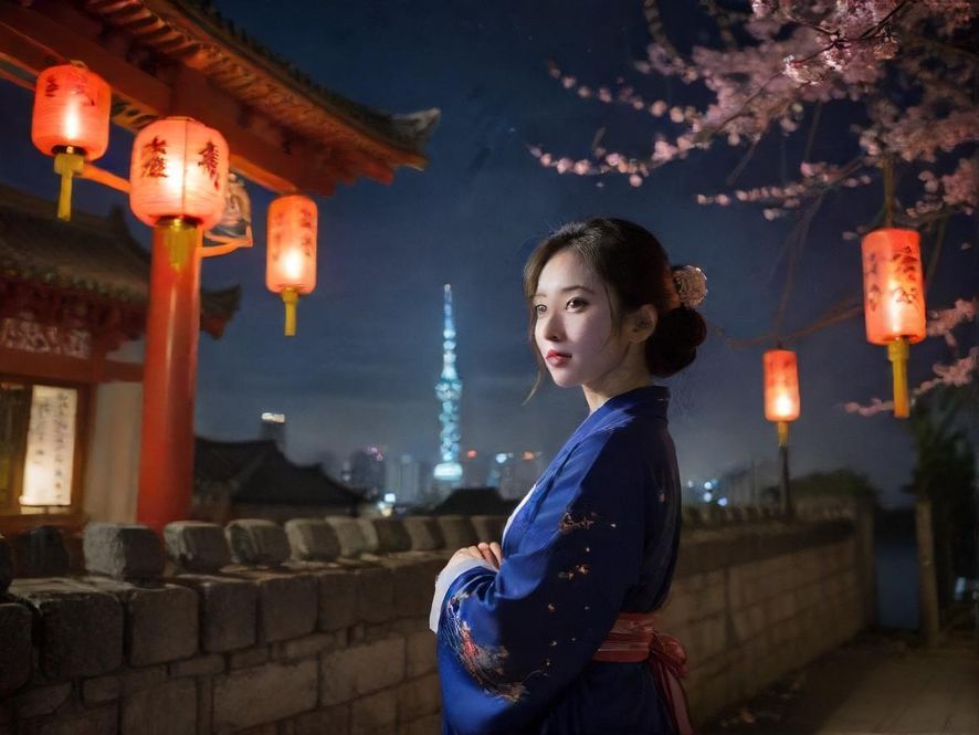 都市夜色下的信息流