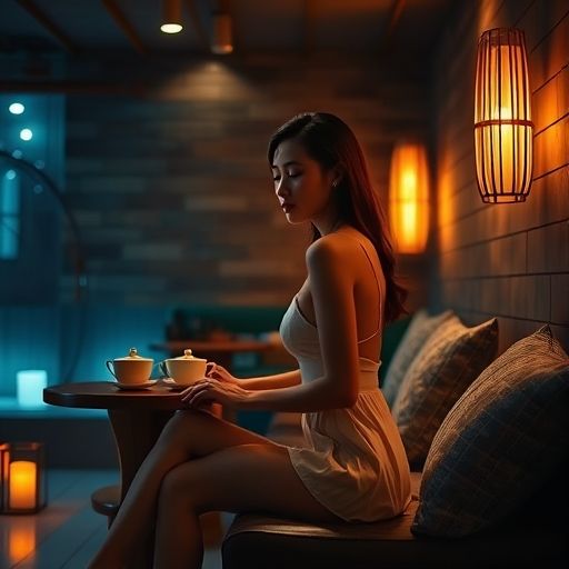 广州桑拿会所休息区一角