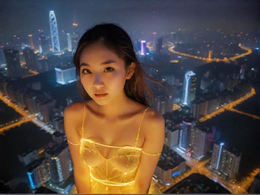 广州qm区夜景，展现繁华娱乐氛围