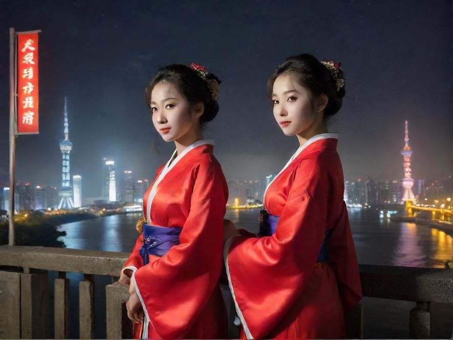 繁华都市夜景，霓虹闪烁，暗示着丰富的夜生活