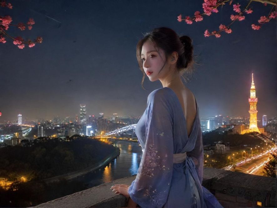 广州夜色下的繁华景象