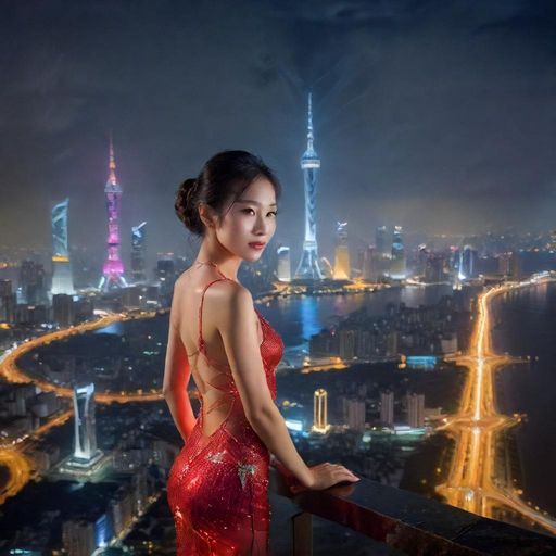 广深夜景繁华都市