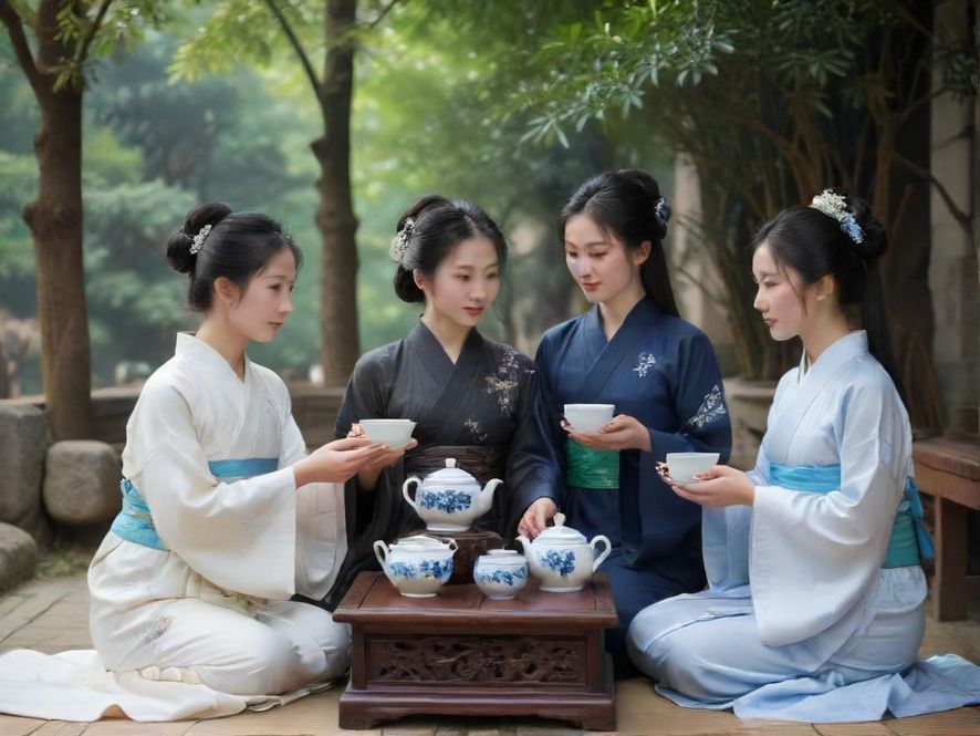 私人会所包间的宁静茶室一角