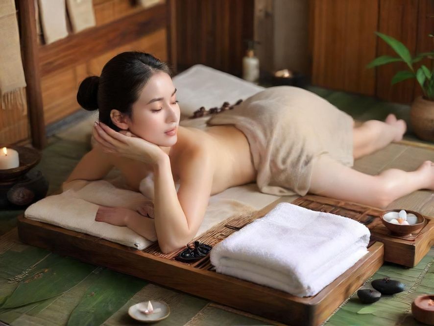 专业按摩师在私密包厢中进行精油SPA，手法专注，光线柔和