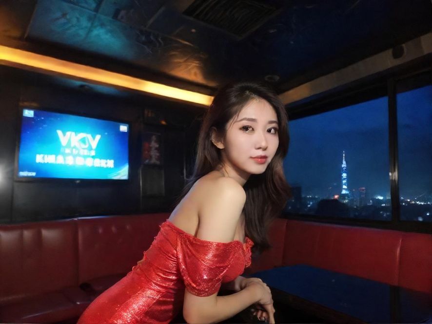 佛山夜场KTV入口，霓虹灯闪烁，展现城市夜生活的活力