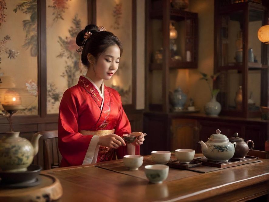 广州茶艺师优雅泡茶场景