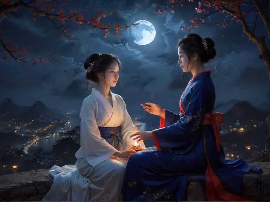 广州市中心一家高端会所的夜景，从高处俯瞰，霓虹灯光璀璨，营造出奢华而神秘的氛围